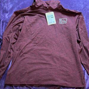 Men's Fintech Long Sleeve Maroon Shirt (Men's XL)